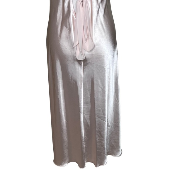 VTG Expressions Lace Embellished Side Slit Full Length Night Gown Blush Pink Med - Picture 7 of 14